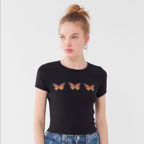 Truly Madly Deeply Butterfly Cropped Tee - Picture 1 of 8